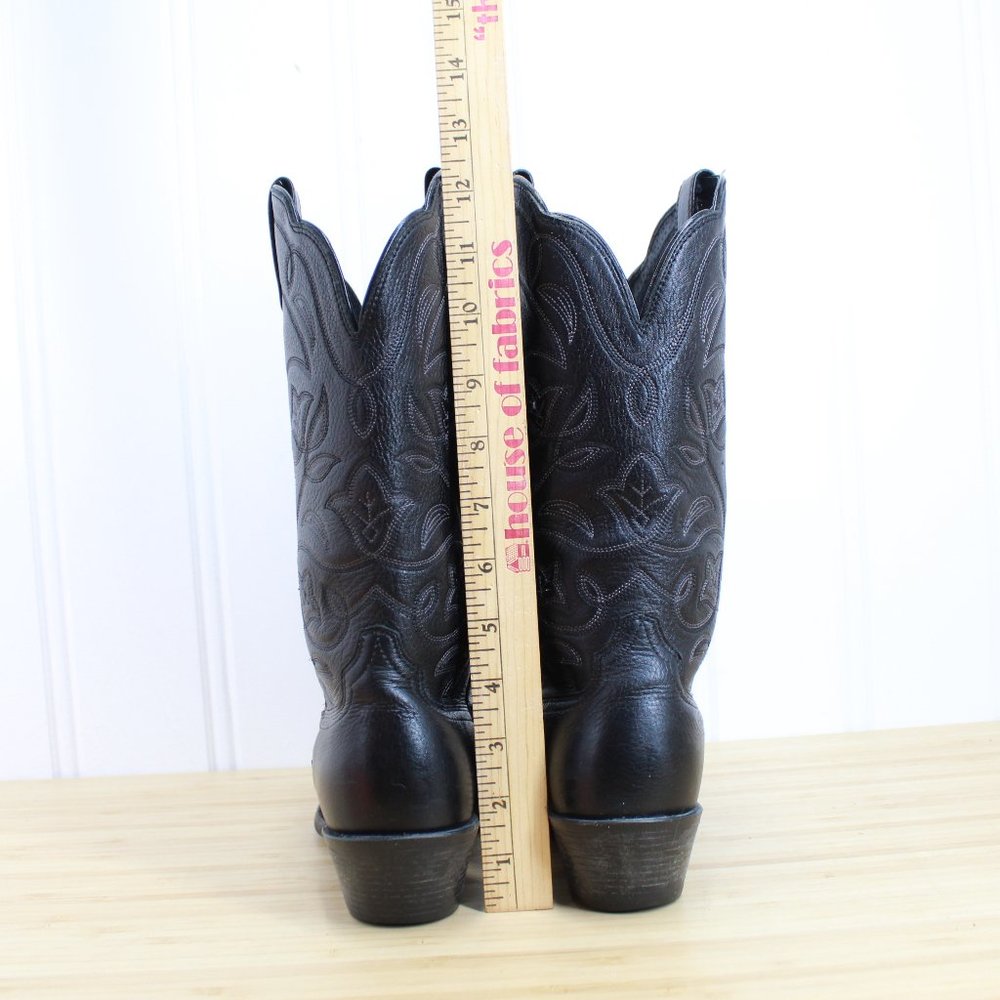 Classic Black Western Leather Cowboy Boot - Women's - Picture 9 of 10